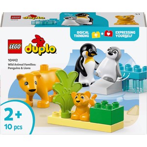 Imagen de LEGO DUPLO - Familias de la Fauna Salvaje: Pingüinos y Leones 10442, 10 piezas, +2 años.