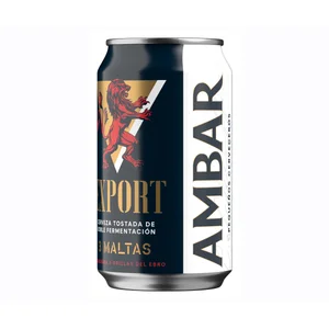 AMBAR EXPORT  Cerveza tostada lata de 33 cl.
