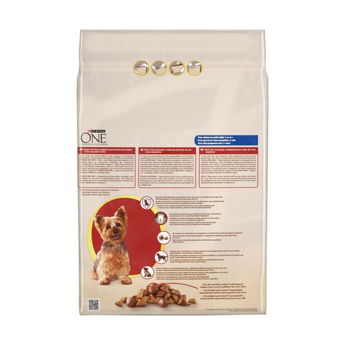PURINA ONE Comida para perros adultos de raza pequeña sabor a buey PURINA ONE MINI 3 kg.
