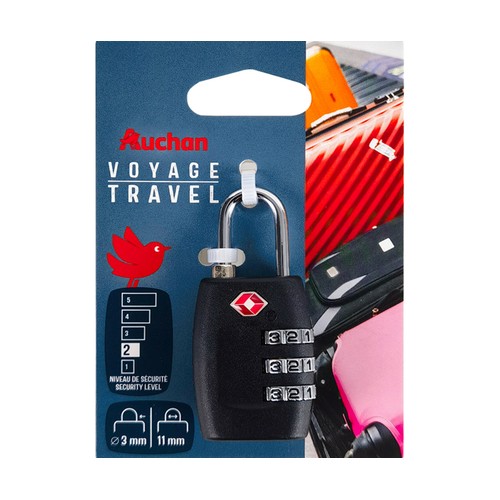 Candado con combinación de seguridad 11mm AUCHAN.