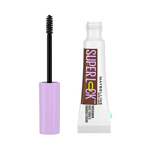 MAYBELLINE Superlock tono Deep brown Gel fijador de cejas, con acabado transparente y no pegajoso.