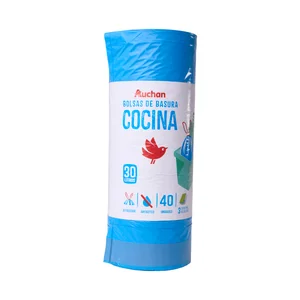 PRODUCTO ALCAMPO Bolsas de basura azul con autorcierre y antigoteo capacidad 30 litros 55 x 60 cm 40 uds.