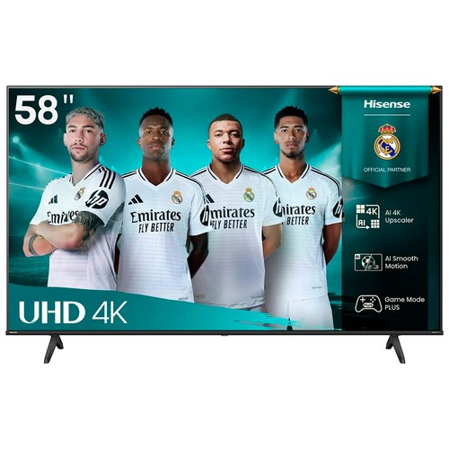 Televisión 147,3 cm (58") DLED HISENSE 58A6Q, 4K, Ultra HD, Smart TV, VIDAA, WIFI, 3HDMI, 2USB, HDR10, 60 Hz.