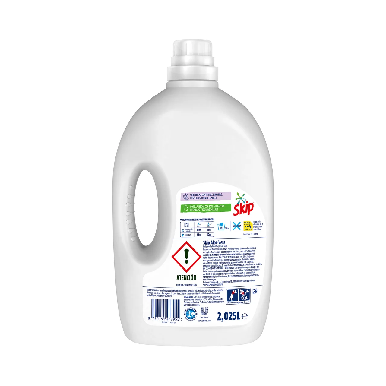 Ultimate Detegente líquido para lavadora con aloe vera 45 lavados, 2.025 l.