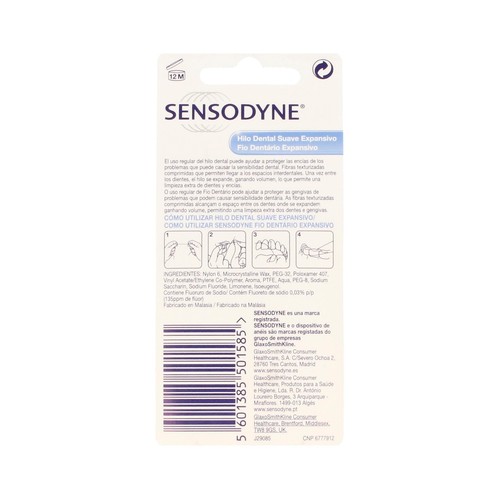SENSODYNE Hilo dental suave y expansivo, con flúor y sabor a menta fresca SENSODYNE 50 m