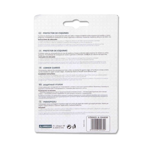 Juego de 4 protector adhesivos de seguridad para esquinas de mesas y muebles ARREGUI.