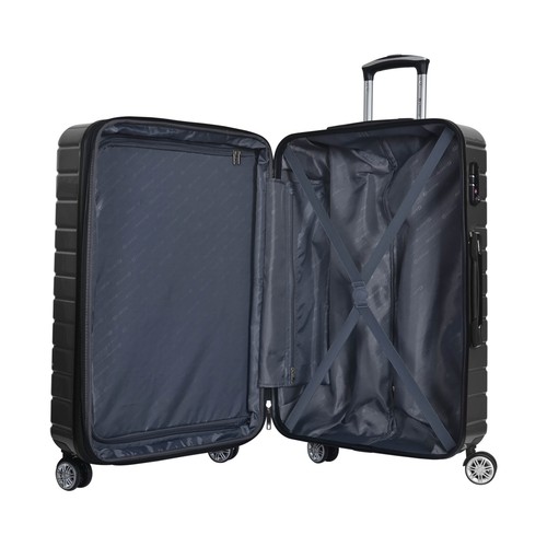 Maleta grande rígida de color gris de 75 cm y 8 ruedas ABS, AIRPORT ALCAMPO.