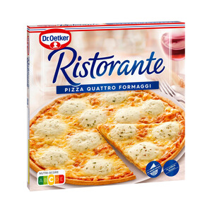 Imagen de DR. OETKER Pizza de masa fina y crujiente 4 quesos (Mozzarella, Edam, Emmental y Azúl) Ristorante 340 g.