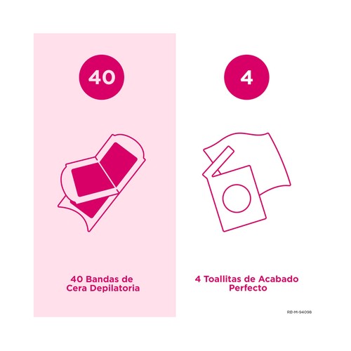 VEET Bandas de cera depilatoria facial para pieles sensibles VEET Pure 40 uds.