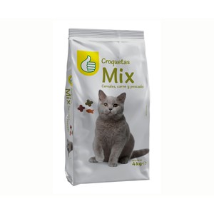 PRODUCTO ECONÓMICO ALCAMPO Pienso para gato a base de carne, pescado y cereales 4 kg.