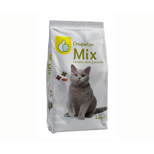 PRODUCTO ECONÓMICO ALCAMPO Pienso para gato a base de carne, pescado y cereales 4 kg.