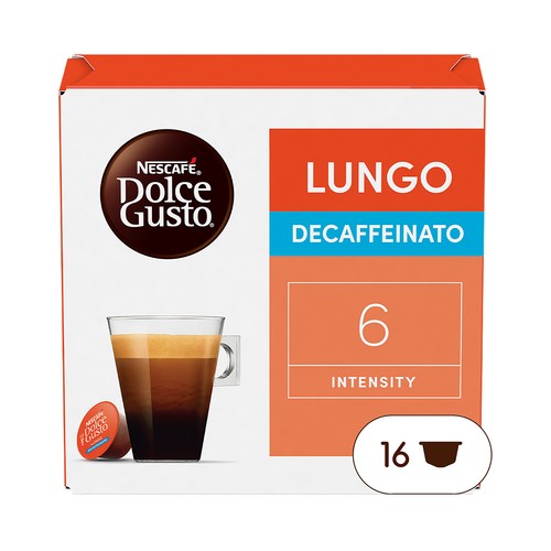 DOLCE GUSTO Café en cápsulas descafeinado lungo 16 uds.