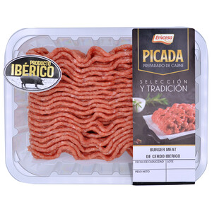 Imagen de Bandeja de preparado de carne picada (burger meat) de cerdo ibérico EMCESA 400 g.