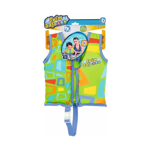 Chaleco flotador infantil talla S/M color verde o rosa, SWIM SAFE