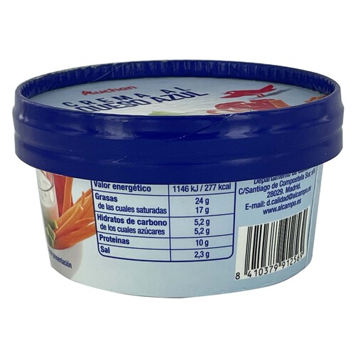 AUCHAN Crema de queso para untar azul 125 g. Producto Alcampo