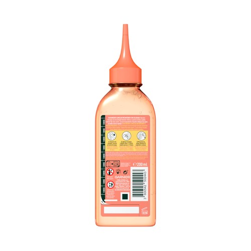 FRUCTIS Hair drink piña de Garnier Tratamiento lamelar instantáneo anti rotura con aclarado, para cabellos largos y frágiles 200 ml.