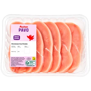 AUCHAN Filetes de pechuga de pavo Producto Alcampo.