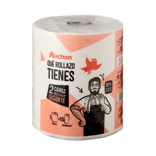 Papel de cocina multiusos gigante, doble capa PRODUCTO ALCAMPO 144 mts.