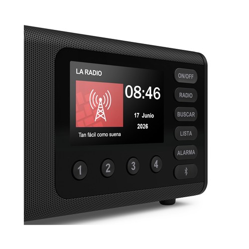 Radio de sobremesa digital HAMA DR1001, 5W, alimentación por cable, conector 3,5mm