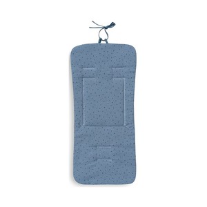 Colchoneta para silla de paseo, reversible de muselina puntos + estrellas