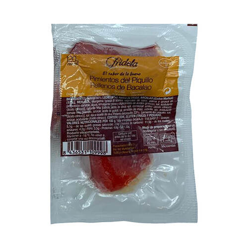 Pimientos del piquillo rellenos de bacalao FRIDELA 2 uds.