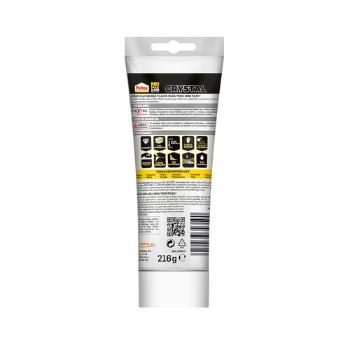 Adhesivo de montaje transparente PATTEX No Más Clavos Crystal, 216grs.