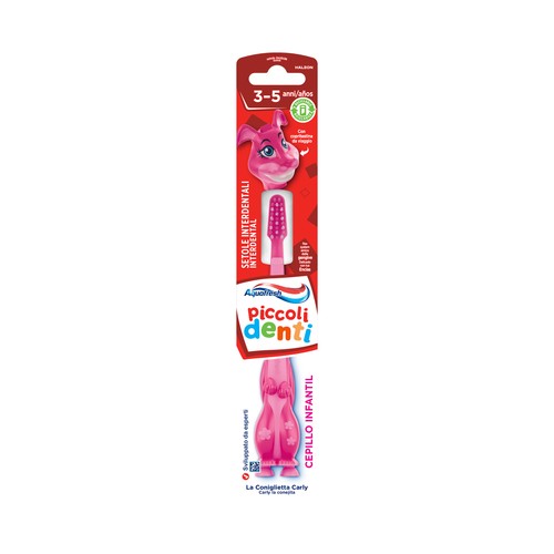 AQUAFRESH Cepillo de dientes infantil (3 a 5 años), con capuchón y base con ventosa.
