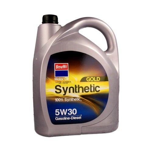 Aceite sintético para vehículos con motores de gasolina o diesel KRAFFT Gold 5 litros.