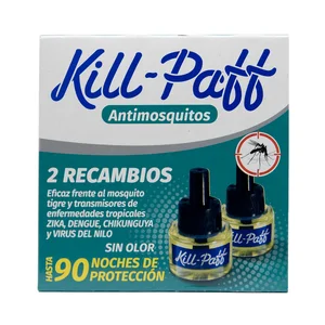KILL PAFF Recambios insecticida antimosquitos más difusor  3 x 33 ml.