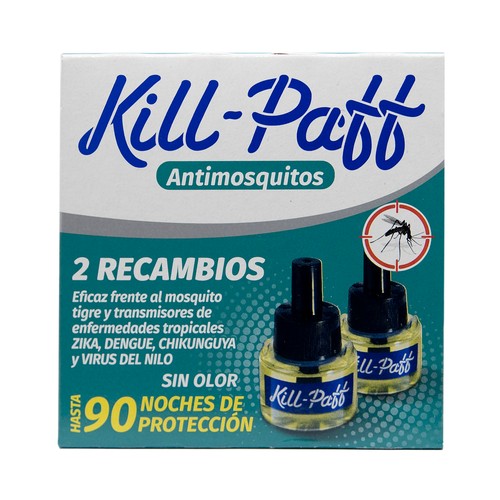 KILL PAFF Recambios insecticida antimosquitos más difusor  3 x 33 ml