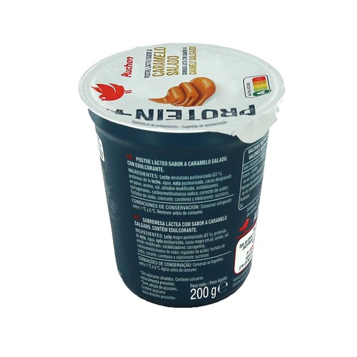 AUCHAN Protein + Postre lácteo con alto contenido en proteina y sabor a caramelo salado 200 g. Producto Alcampo