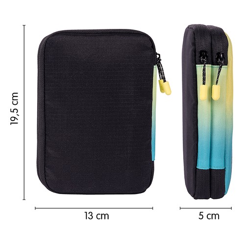 Estuche Plumier 2 pisos con contenido colección Sunset color turquesa. MILAN