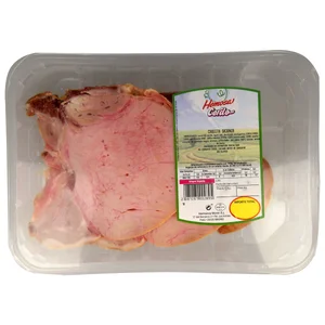 Bandeja con chuletas de sajonia de cerdo elaboradas sin gluten HEMOSA