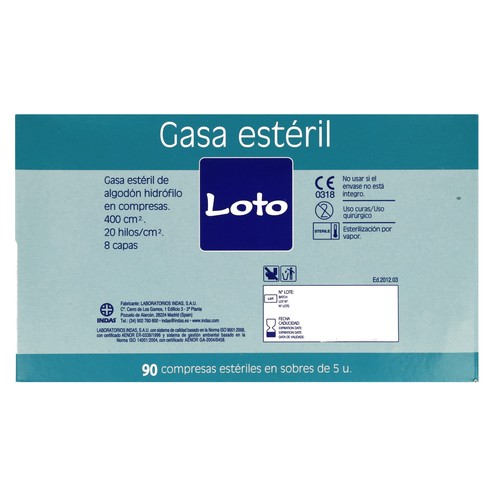 LOTO Gasas estériles LOTO 90 uds