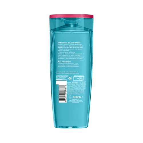 ELVIVE Champú creador de densidad, para cabellos finos sin densidad ELVIVE Fibralogy 370 ml.