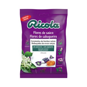 RICOLA Caramelos de hierbas suizas, sin azúcares con sabor a Flor de Sauco 70 g.