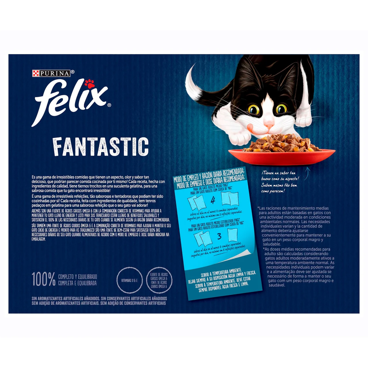 FELIX Comida para gatos adultos a base de pollo, buey, conejo y cordero en gelatina FELIX 12 uds. x 85 g.