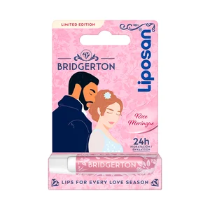 LIPOSAN Bridgerton Bálsamo (protector) labial hidratante hasta 24 horas con aroma a rosa y toque ligero de brillo perlado.