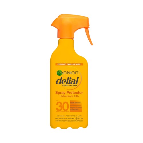 DELIAL Leche solar protectora en spray con acción hidratante y FPS 30 (alto) 300 ml.