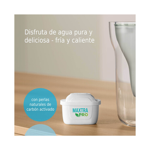 Cartucho de filtro de agua MAXTRA PRO All-in-1 pack 5+1: recambio original BRITA para agua del grifo con mejor sabor y menos impurezas.