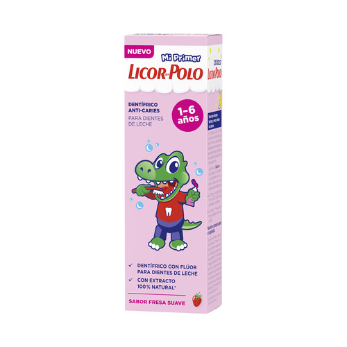 LICOR DEL POLO Pasta de dientes infantil con sabor fresa para niños de 1 a 6 años LICOR DEL POLO Mi primer 50 ml.