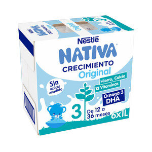 NATIVA Original de Nestlé Leche (3) de crecimiento, de 12 a 36 meses 6 x 1 l.
