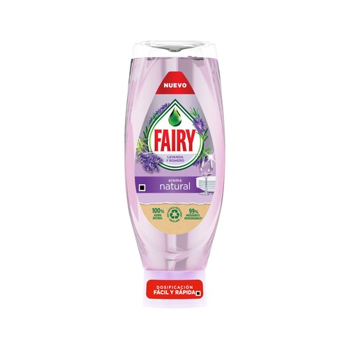 FAIRY Detergente lavavajillas a mano Maxi Poder Natural FAIRY Lavanda 640 ml.