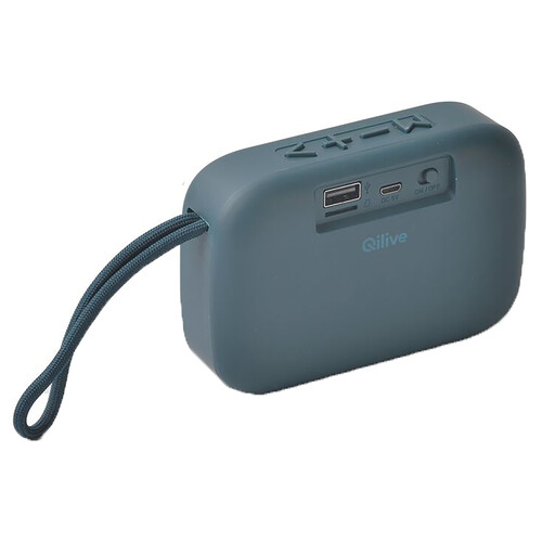 Mini altavoz QILIVE Q.1297 por batería, Bluetooth, 4W potencia, USB reproductor, color azul.