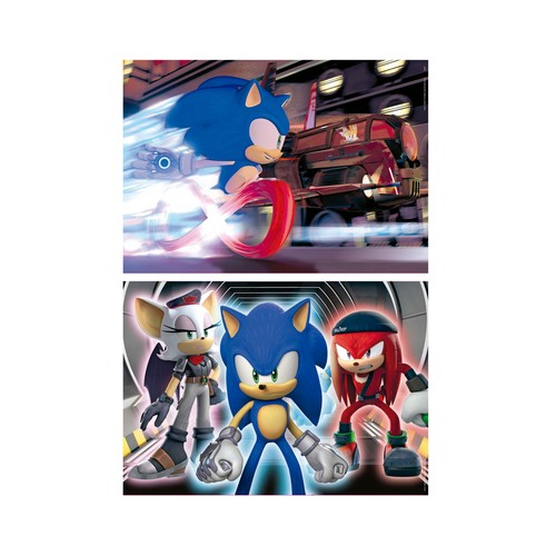 Puzzle 2x100 piezas Sonic Prime Neon, brilla en la oscuridad
