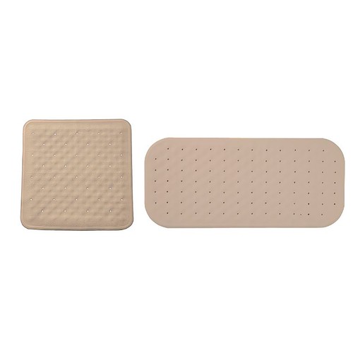 Alfombra de goma antideslizante para  baño, 76x34,5cm, color beige, ACTUEL.