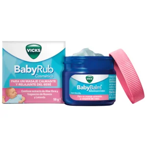 VICKS Baby rub Pomada para un masaje relajante e hidratante del bebé 50 g.