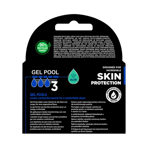 WILKINSON Hydra 3 Black edition Recambios con cabezal de 3 hojas para maquinillas de afeitar 4 uds.