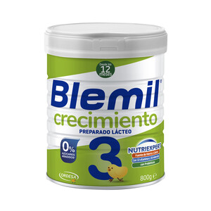 BLEMIL Plus 3 Preparado lacteo en polvo (3) de crecimiento sin azúcares añadidos, a partir de los 12 meses 800 g.