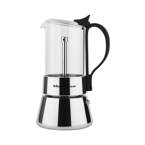 Cafetera acero inox borosilic induc 4 tz guinea. MAGEFESA.